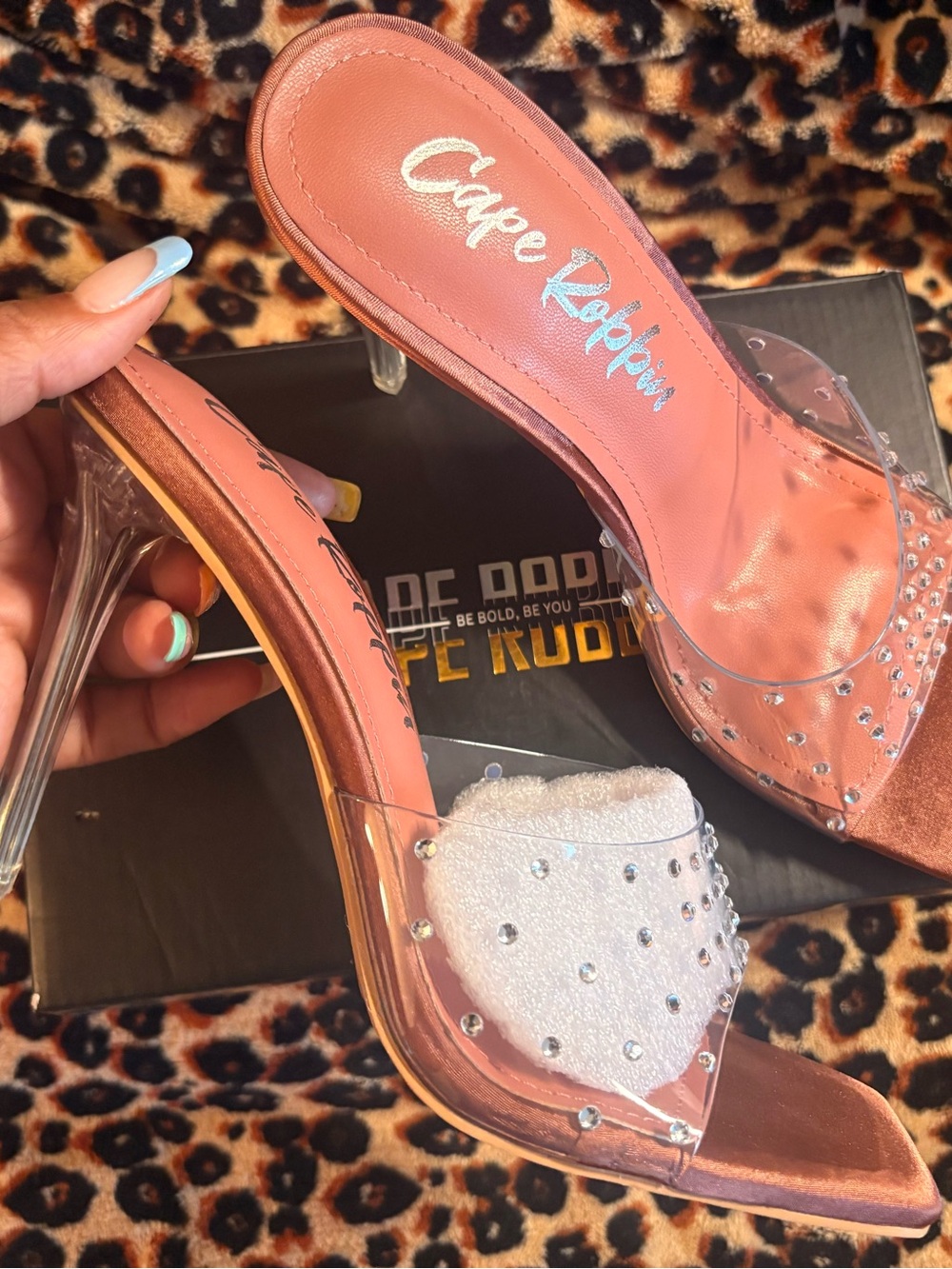 Blush Pink Cape Robbin Crystal Heel Brand New with Box